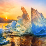 hielo y sol en algún polo